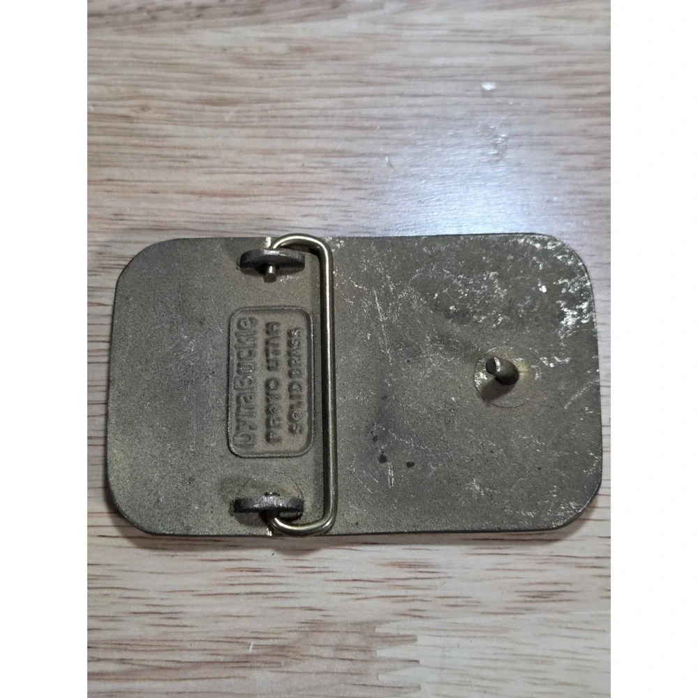 Vintage American MicroTrace Corp Solid Brass DynaBuckle Belt Buckle Provo Utah